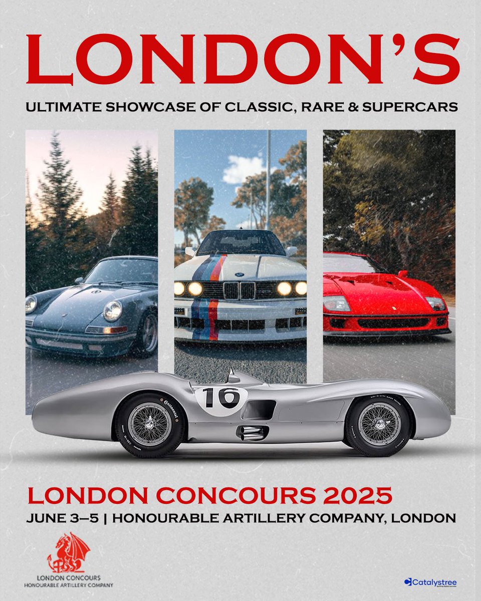 London Concours 2025 — where automotive artistry meets British elegance.

From timeless classics to cutting-edge supercars, this is London’s definitive car culture event, set in the iconic Honourable Artillery Company grounds.

🎟 Book your passes now: londonconcours.co.uk/tickets/