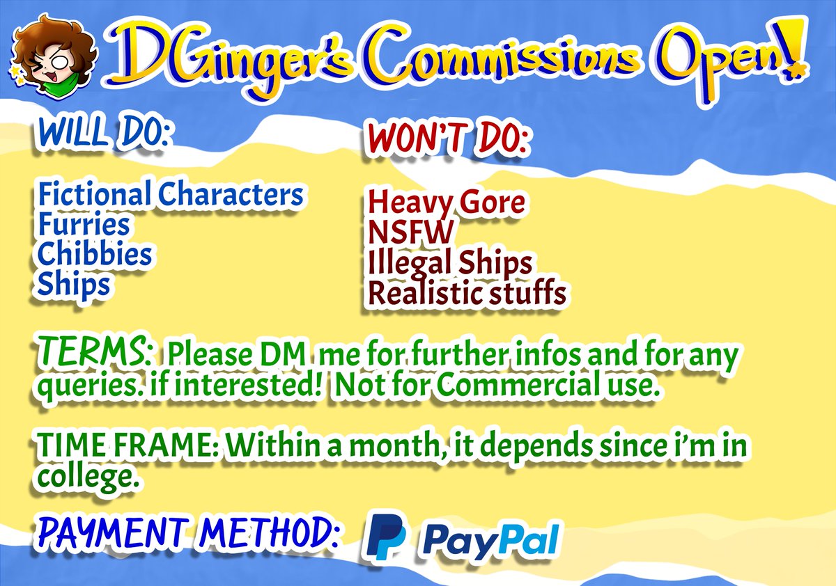 GDcool27's tweet image. //Announcement//

Hi Everyone! It's been a while and hope you're all doing great! as for the announcement today...

🎉✨COMMISIONS ARE OPEN!✨🎉
the first one i have OwO

And will only have 4 slots for now and further notes are in the image below, Thank you all!
#commissionsopen