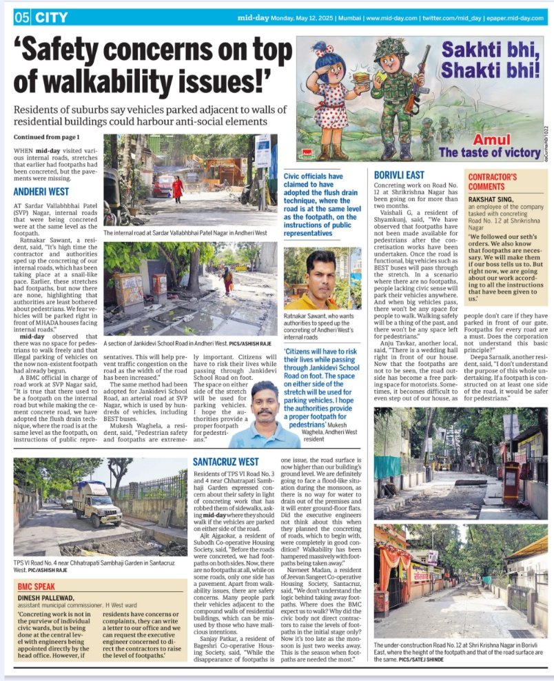 Ranjeet Shamal Bajirao Jadhav (@ranjeetnature) on Twitter photo City of no sidewalks: Curious case of Mumbai’s disappearing footpaths.
mid-day.com/mumbai/mumbai-…
#pedestriansafety #nofootpaths #mumbai #righttowalk
<a href="/mid_day/">Mid Day</a> <a href="/kalbag/">sachin kalbag</a> <a href="/vinodkumarmenon/">vinod kumar menon</a> <a href="/rajtoday/">Rajendra B. Aklekar</a> <a href="/diptivsingh/">Dipti Singh</a> <a href="/sameerreporter/">Sameer Surve</a> <a href="/walkingproject/">Walking Project</a> <a href="/tweetsvirat/">Virat A Singh</a> <a href="/AndheriLOCA/">ANDHERI LOKHANDWALA OSHIWARA CITIZEN'S ASSOCIATION</a> <a href="/tweetsvirat/">Virat A Singh</a> City of no sidewalks: Curious case of Mumbai’s disappearing footpaths.
mid-day.com/mumbai/mumbai-…
#pedestriansafety #nofootpaths #mumbai #righttowalk
<a href="/mid_day/">Mid Day</a> <a href="/kalbag/">sachin kalbag</a> <a href="/vinodkumarmenon/">vinod kumar menon</a> <a href="/rajtoday/">Rajendra B. Aklekar</a> <a href="/diptivsingh/">Dipti Singh</a> <a href="/sameerreporter/">Sameer Surve</a> <a href="/walkingproject/">Walking Project</a> <a href="/tweetsvirat/">Virat A Singh</a> <a href="/AndheriLOCA/">ANDHERI LOKHANDWALA OSHIWARA CITIZEN'S ASSOCIATION</a> <a href="/tweetsvirat/">Virat A Singh</a>