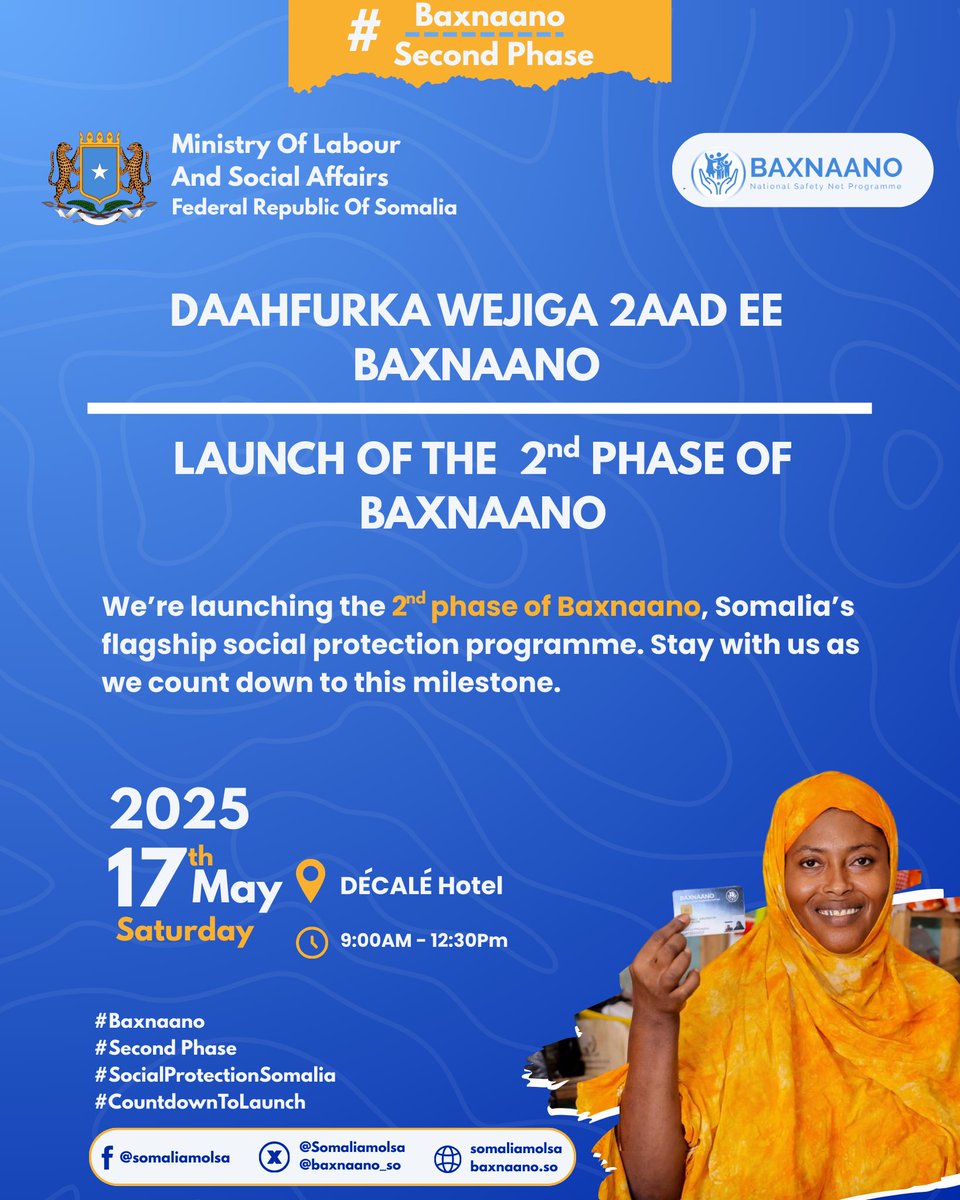 📢📢 📢 We’re launching the second phase of Baxnaano on 17th May 2025! Stay with us as we count down to this milestone! #Baxnaano#2ndPhase