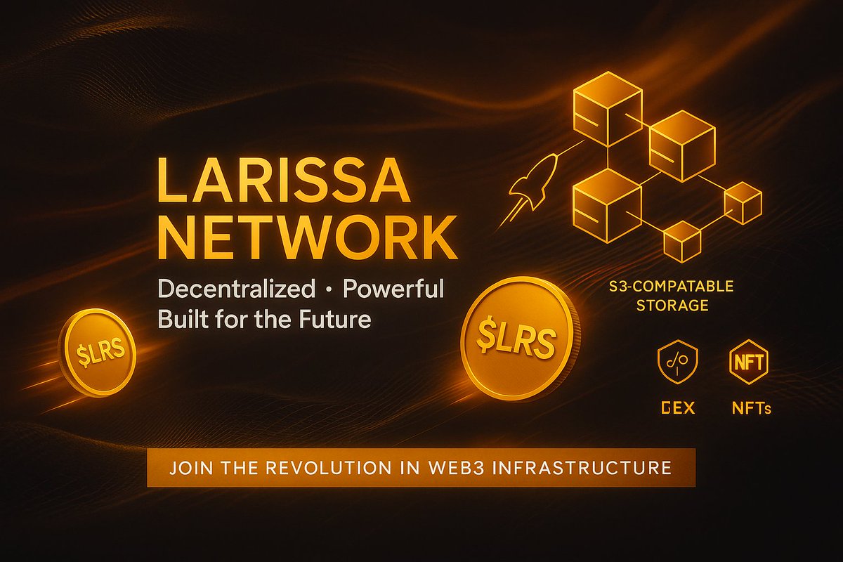 ⚙️ Real builders don’t just deploy smart contracts—they build ecosystems.

Larissa is the next-gen Web3 layer for speed, privacy &amp; real utility.

💠 PoW + EVM
📦 Decentralized Storage
📈 DeFi + NFTs
🔥 $LRS is just getting started.

Are you in? 

#LarissaNetwork #Web3