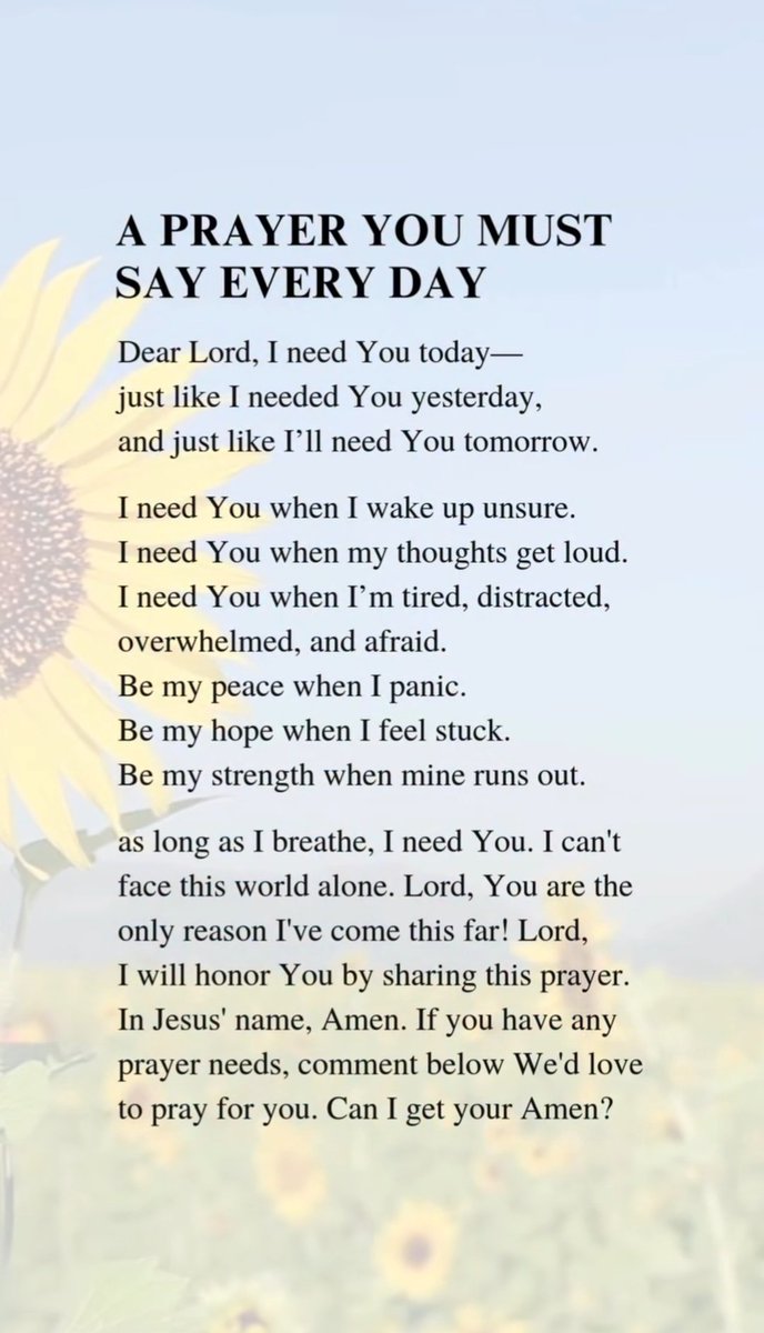 A prayer you must say every day