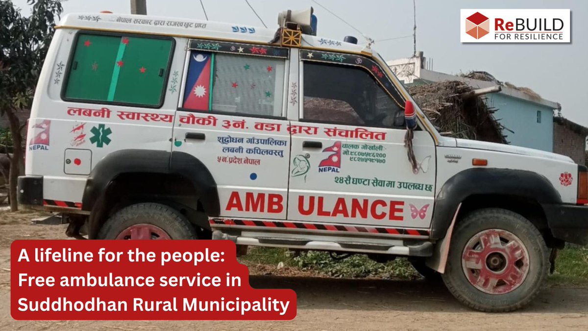 ReBUILD for Resilience (@rebuildrpc) on Twitter photo New article: A lifeline for the people: Free ambulance service in Suddhodhan Rural Municipality
<a href="/HERDIntl/">HERD International</a> report from Kapilvastu District on the introduction, assessment, challenges & future of this vital service
buff.ly/VvDISdb New article: A lifeline for the people: Free ambulance service in Suddhodhan Rural Municipality
<a href="/HERDIntl/">HERD International</a> report from Kapilvastu District on the introduction, assessment, challenges & future of this vital service
buff.ly/VvDISdb