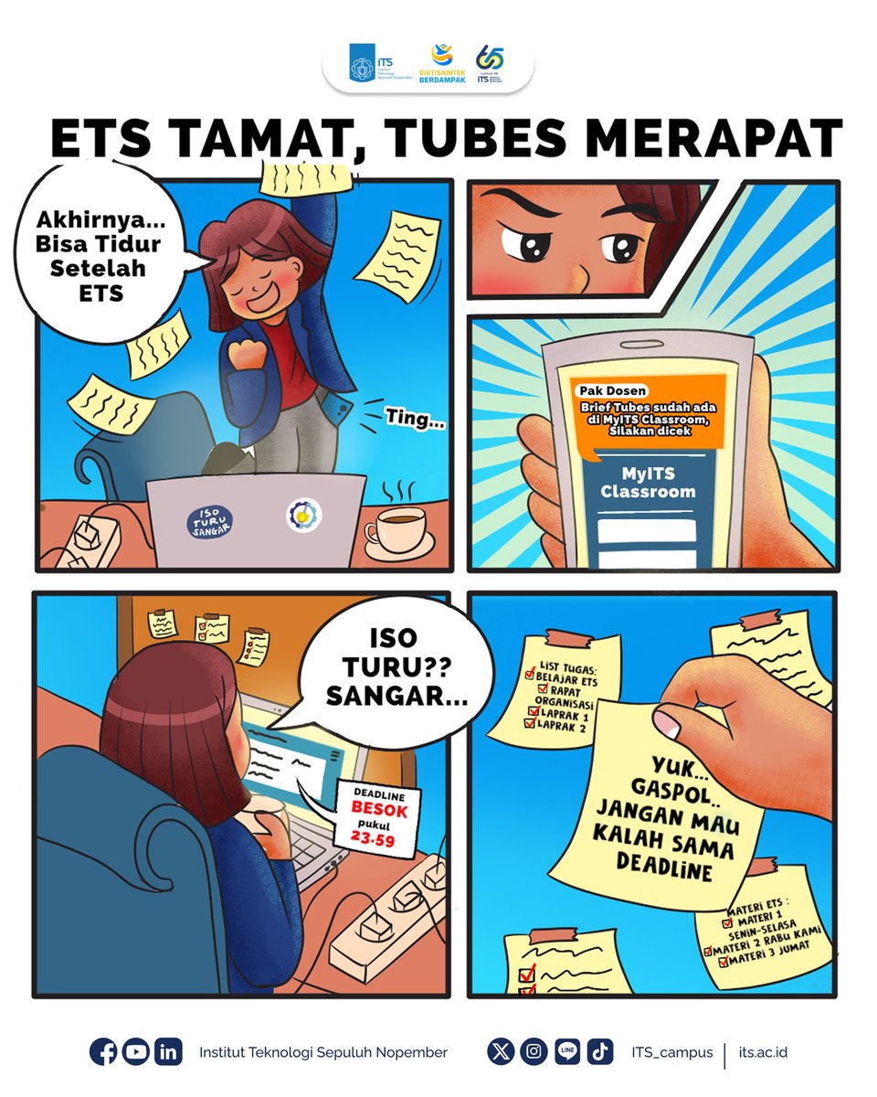 its_campus's tweet image. #ITSFun

Relate nggak, Sobat Kampus?
Setelah jungkir balik ngerjain ETS, eh... tugas besar mulai berdatangan satu per satu