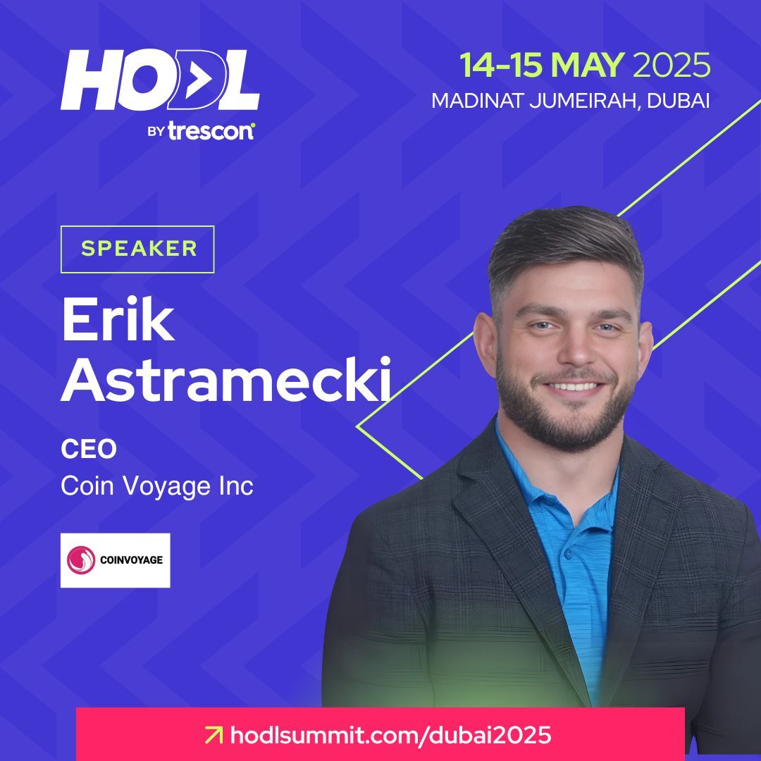 From telecom roots to tokenized travel—<a href="/ErikAstramecki/">Erik</a> is bringing crypto to hospitality at <a href="/HODLbyTrescon/">HODL (Formerly WBS)</a> 2025.

Catch the @Travelswap_xyz CEO live, 14–15 May in Dubai.

🎟️ Book now:: hubs.li/Q03lZFxp0

<a href="/Coin_Voyage/">CoinVoyage</a>

#HODL2025 #Blockchain #Web3 #DeFi #Beyondblockchain
