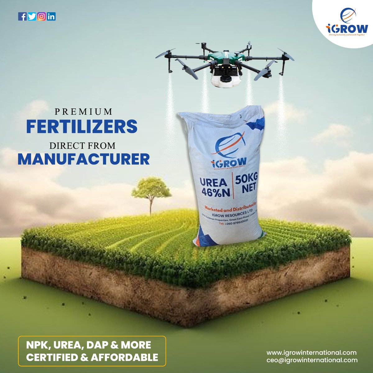 IGROW___'s tweet image. Premium fertilizers, sourced directly from the origin — ensuring quality, consistency, and value for your crops. 🌾💼
 #iGROWInternational #FarmSmart #DirectFromSource #AgriExcellence #SustainableFarming