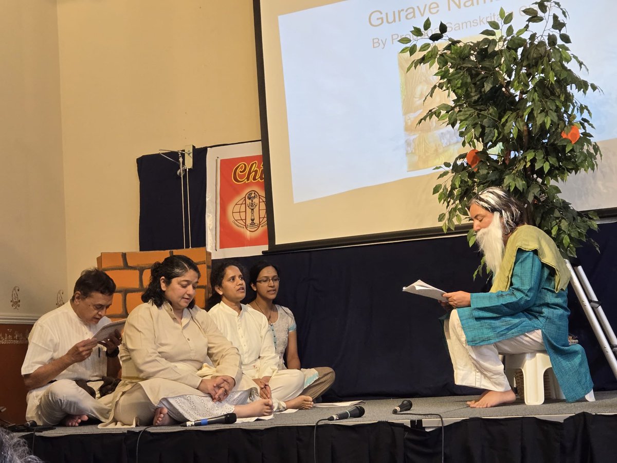 Great fun being the Guru in our hilarious Sanskrit play “Gurave Namah.” Grateful for ten years of laughter and learning with my wonderful Sanskrit class 😊
