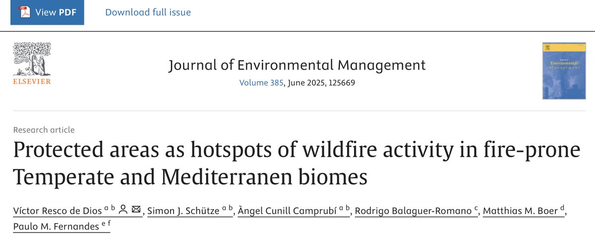🔊 NUEVO ARTÍCULO SOBRE 🔥EN ÁREAS PROTEGIDAS:

🌳La ley de restauración (UE) y el Marco Global de Biodiversidad promueven  la expansión de áreas protegidas

🔥¿Cómo afectan los incendios a las áreas protegidas, y a las personas que viven en su periferia?

sciencedirect.com/science/articl…