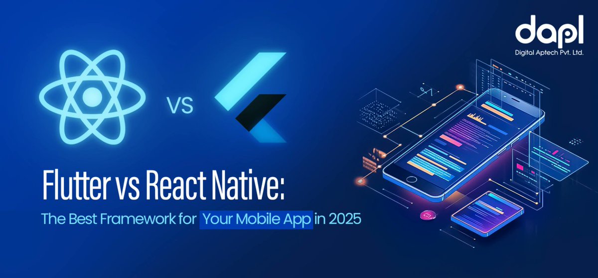 RohanMetha24913's tweet image. Flutter or React Native — which is right for your 2025 mobile app? 📱⚔️ Dive into the pros, cons, and key differences to make a smart, future-proof decision! 💡🚀 shorturl.at/gN2Gn
#FlutterVsReactNative #AppDevelopment2025
