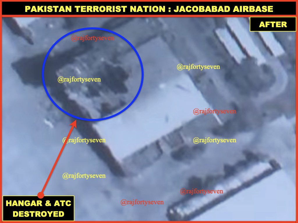 rajfortyseven's tweet photo. #Pakistan #TerroristNation hit hard by #OpSindoor.
@IAF_MCC’s precise targeting simply fantastic.
#PSDA displays destruction of hangars & radars.
#Bholari #AEW hangar destroyed & #Jacobabad hangar & #ATC destroyed.
#Sukkur special hangar & radar destroyed. 7/n
#JaiHind 🙏🫡🇮🇳 https://t.co/SticjP1trF