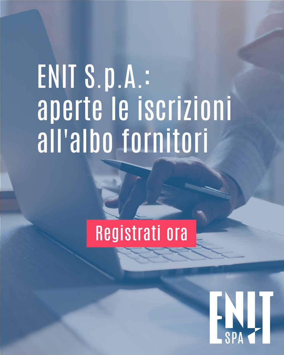 ENT S.p.A. comunica l’apertura delle iscrizioni al proprio Albo Fornitori.
Tutti gli operatori economici interessati sono invitati a procedere con la registrazione attraverso il portale dedicato.
🔗Accedi al portale e iscriviti: enit.tuttogare.it/archivio_albo/…