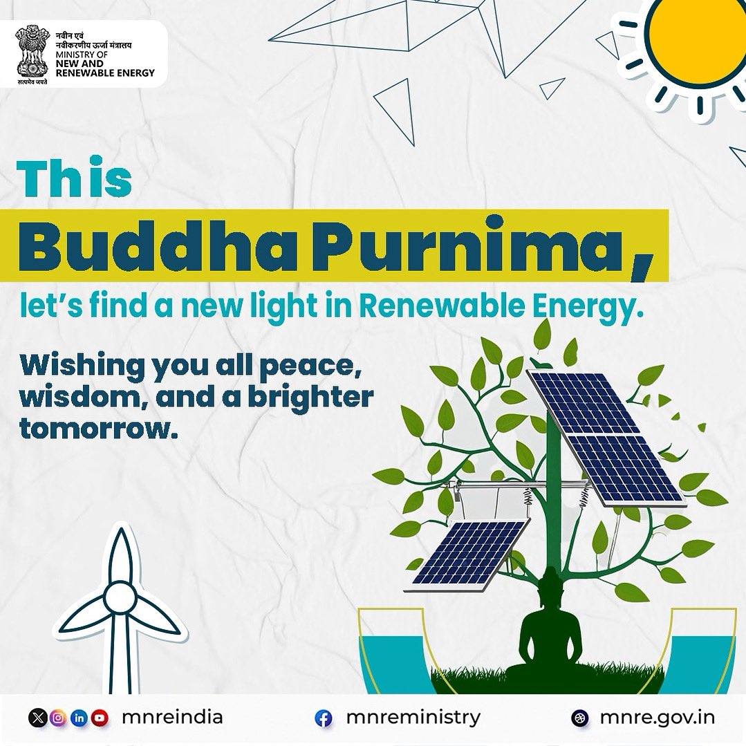 This Buddha Purnima, we reflect not only on inner peace but also on our responsibility to protect the planet.
Just as the Bodhi Tree symbolizes awakening, Renewable Energy stands as a beacon of ecological wisdom, leading us towards a harmonious future with nature.

Let’s honour