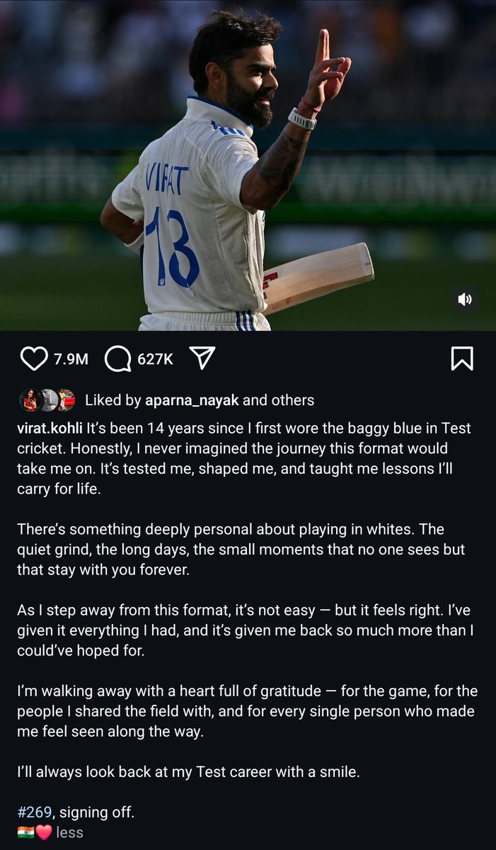 atheethabrahmaa's tweet photo. How does one bring back the same passion once it is lost? 

I guess we'll never know.

Thank you for all the thrills and memories @imVkohli

The man who taught how to play cricket using the mind. 
#ViratKohli𓃵 https://t.co/llmoErjv69