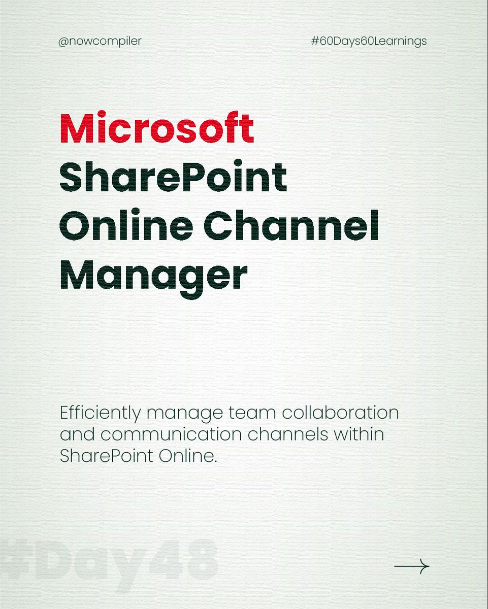 NowCompiler's tweet photo. Manage SharePoint Online communication channels seamlessly with ServiceNow! Organize, create, and maintain your team channels effortlessly. #SharePoint #ServiceNow #Teamwork  #NowCompiler https://t.co/k1lpntzytH