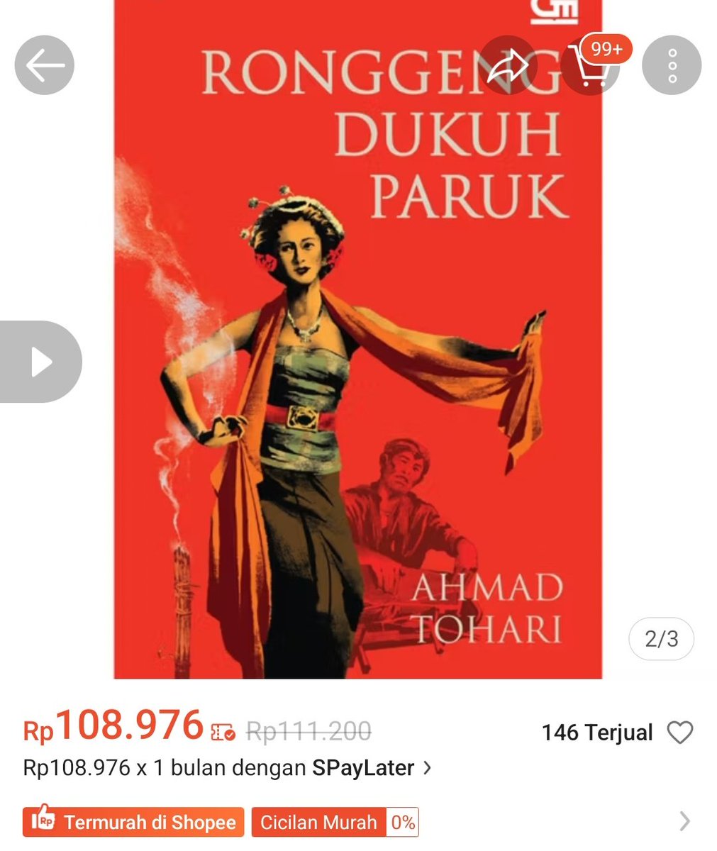 suma444_'s tweet photo. INFO PROMO &amp; DISKON BUKU 

Ronggeng Dukuh Paruk - Ahmad Tohari

Harga jadi 108k aja
🔗https://t.co/RfrQOduMSa

wts diskon promo shopee rekomendasi preloved https://t.co/bBAsgeS2dX
