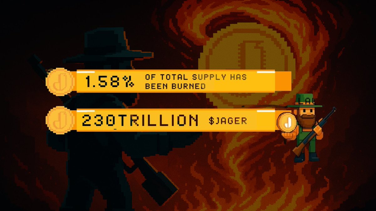 230 trillion $Jager has been burned via the transaction tax up until today which takes up 1.58% of the total supply.

In only 12 days.