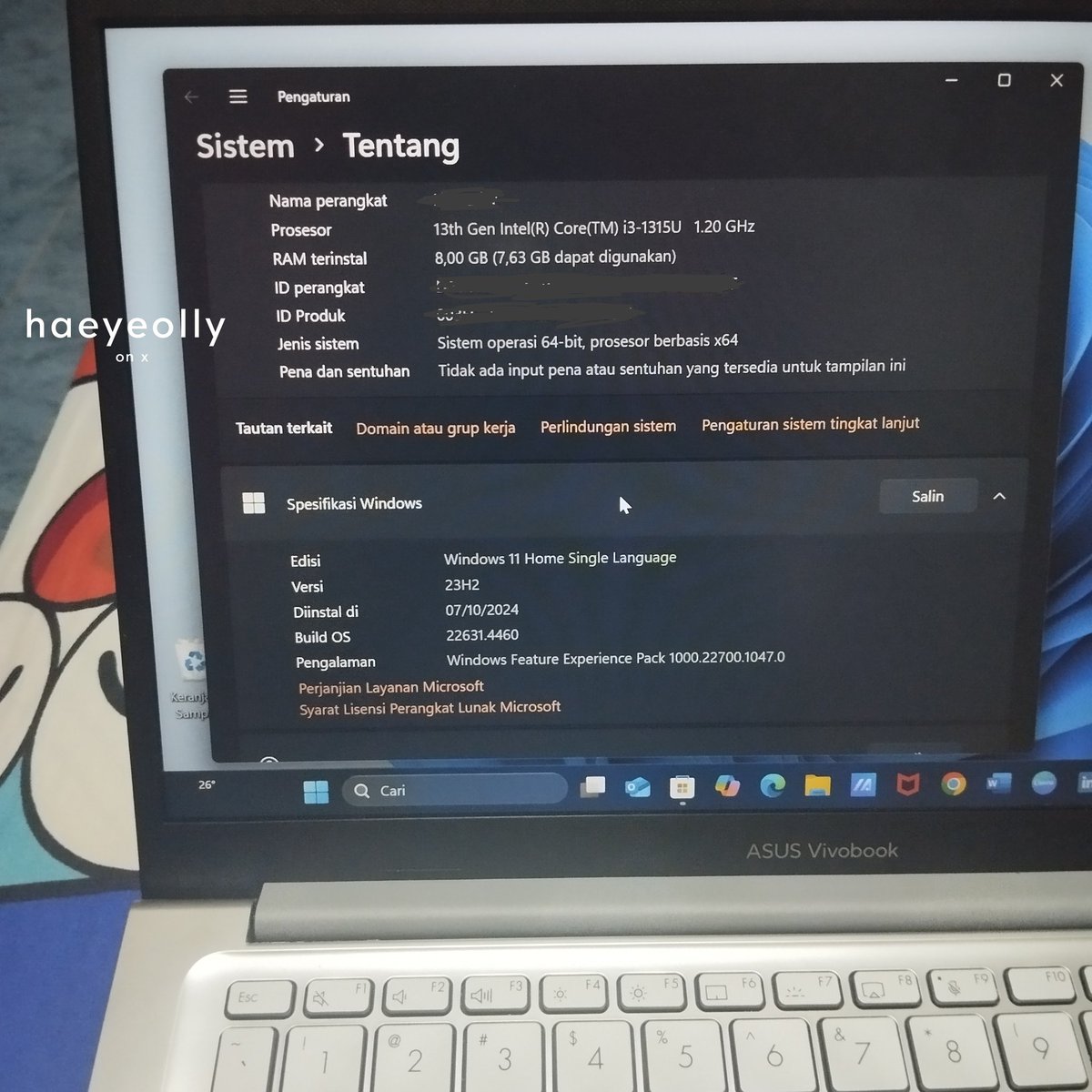 elbiyours's tweet photo. Temen-temen aku mau Wts Laptop ASUS VivoBook 14 A1404VA
Pembelian bulan Oktober 2024 dipakai buat nugas aja 📌 Bogor
Unitnya masih lengkap, charger, tas, kartu garansi + dusbox amann
5,8 angkut gapapa yg mau nego bole

🥹 @haeyeolly
#wts #bu #zonauang️ #zonajajan 2025 M Aldy https://t.co/5EKtLH5sQ2