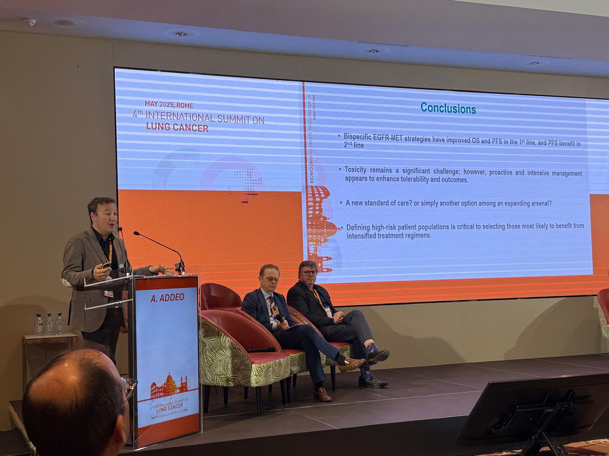 Alfredo Addeo MD (@alfdoc2) on Twitter photo Incredibly grateful to
<a href="/FedericoCappuz1/">Federico Cappuzzo</a> #LorenzaLandi #TinaCascone for the invitation to speak at #RomeLung25 on oncogene addicted metastatic NSCLC:EGFR. Take home messages: combo treatment better than Osi, Tox requires education and active management
Amazing to be in a session Incredibly grateful to
<a href="/FedericoCappuz1/">Federico Cappuzzo</a> #LorenzaLandi #TinaCascone for the invitation to speak at #RomeLung25 on oncogene addicted metastatic NSCLC:EGFR. Take home messages: combo treatment better than Osi, Tox requires education and active management
Amazing to be in a session
