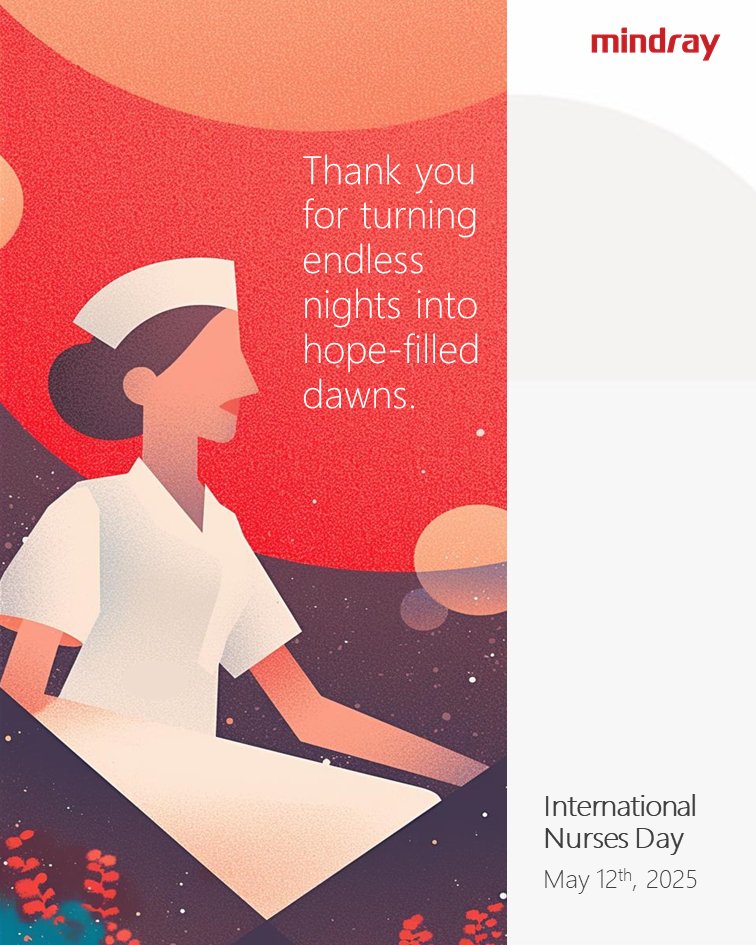 MindrayGlobal's tweet photo. This #InternationalNursesDay, we salute nurses worldwide! Your care saves lives. Weโre honored to craft tools as precise and reliable as your compassion. Thank you, frontline heroes! ๐ #NursesMakeADifference #FrontlineHeroes https://t.co/ldVpsC5l8J