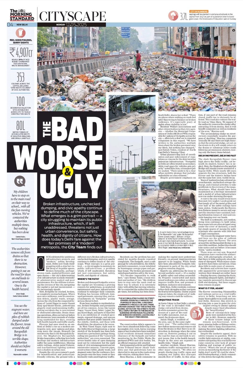 TheMorningStandard (@themornstandard) on Twitter photo Broken infrastructure, unchecked
dumping, and civic apathy continue to define much of the cityscape. What emerges is a grim portrait — #Delhi struggling to maintain its public infrastructure, the City Team finds out. <a href="/santwana99/">santwanabhattacharya</a> <a href="/NewIndianXpress/">The New Indian Express</a> Broken infrastructure, unchecked
dumping, and civic apathy continue to define much of the cityscape. What emerges is a grim portrait — #Delhi struggling to maintain its public infrastructure, the City Team finds out. <a href="/santwana99/">santwanabhattacharya</a> <a href="/NewIndianXpress/">The New Indian Express</a>
