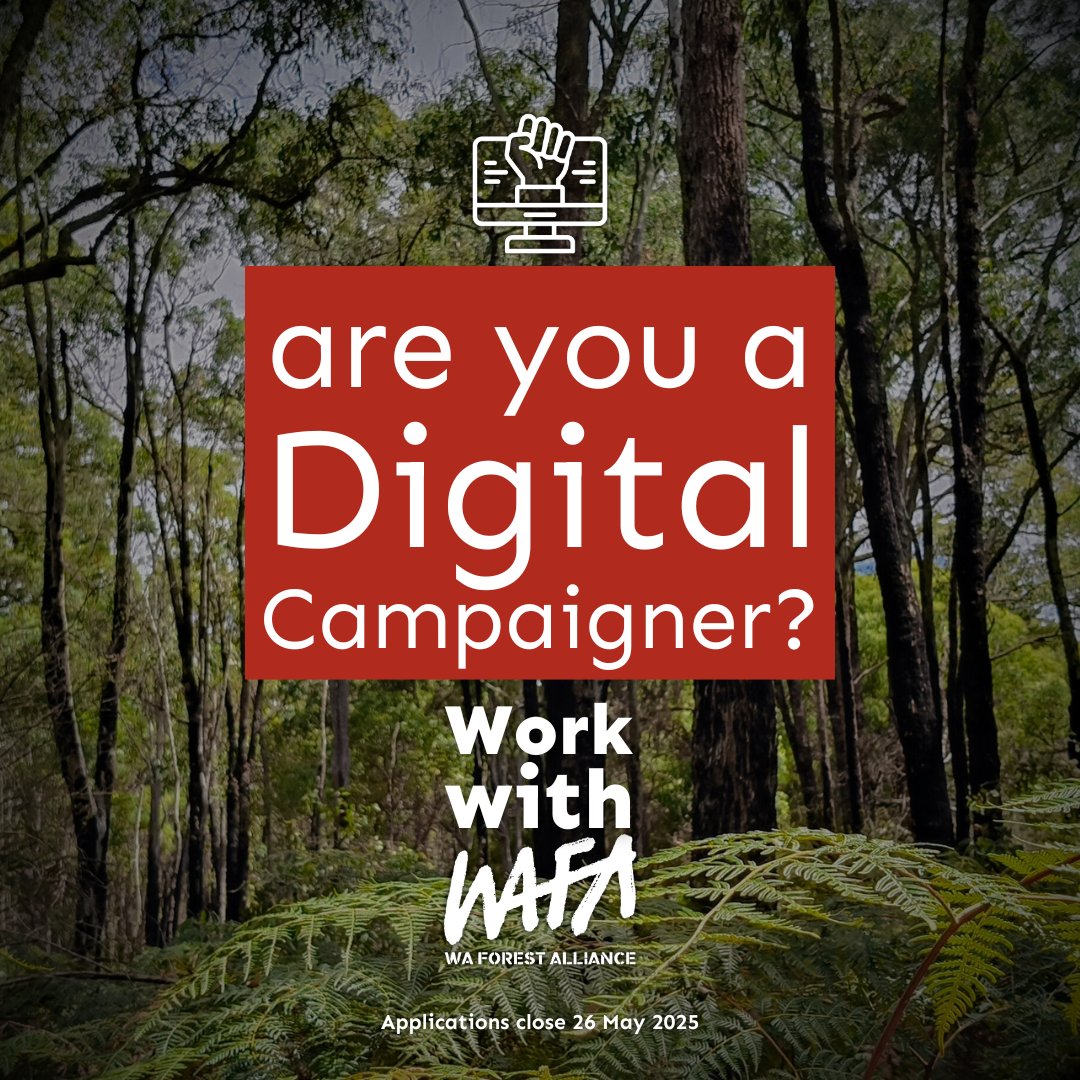 🤔Are you a digital campaigner? WA Forest Alliance is looking to grow our small, dedicated team.💪  

More details&gt;&gt;wafa.org.au/digital-campai…