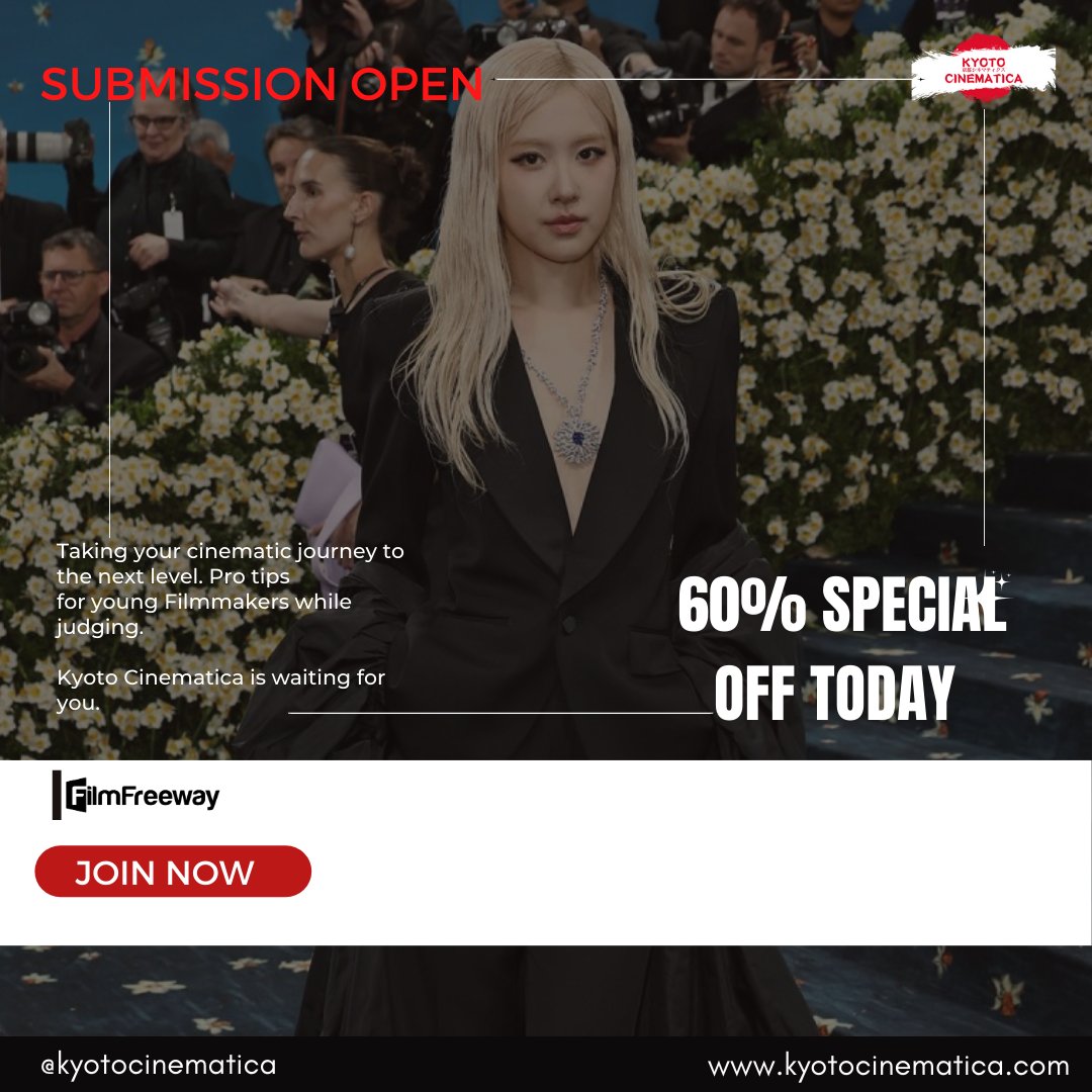 Lights, camera, your moment! Kyoto Cinematica is calling all bold storytellers—submit your film now and get 60% off today! From red carpets to real recognition, your cinematic journey starts here.
