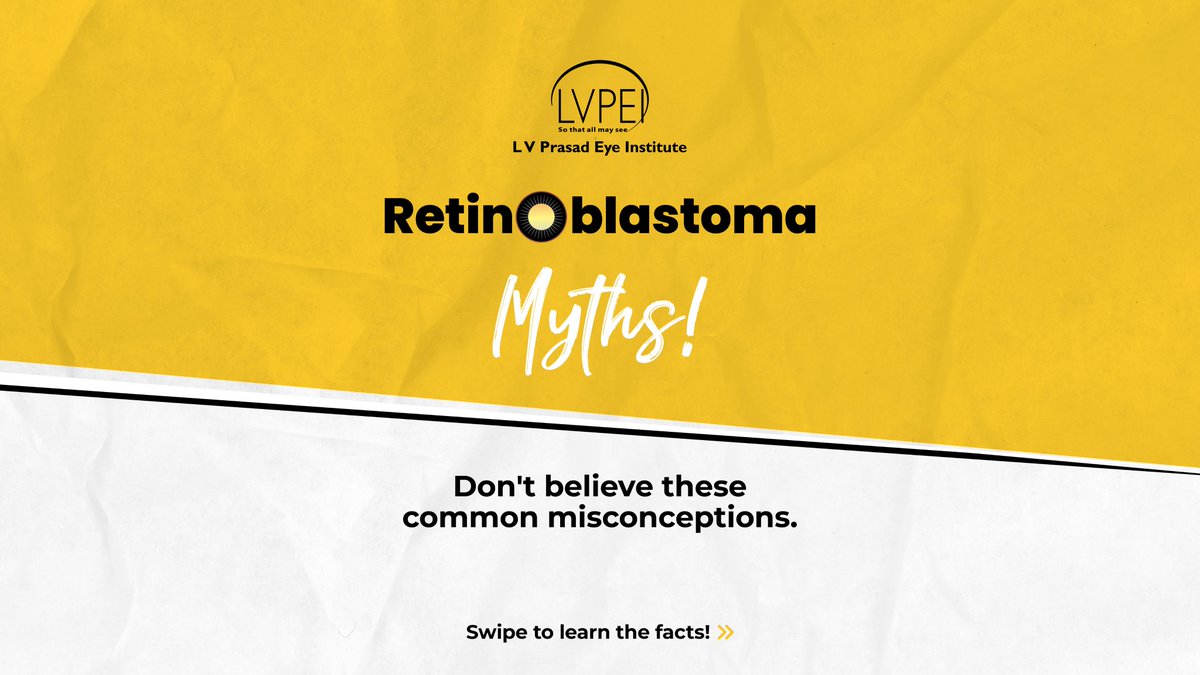 lvprasadeye's tweet image. 𝗠𝘆𝘁𝗵𝘀 𝗰𝗮𝗻 𝗰𝗼𝘀𝘁 𝗹𝗶𝘃𝗲𝘀.

Swipe to separate fact from fiction—and help protect a child’s sight. 👁️‍🗨️👶

#LVPEI #RetinoblastomaAwareness #EyeHealthMatters #SoThatAllMaySee
