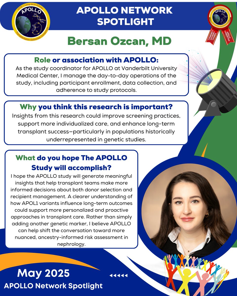 APOLLO_Network13 (@apollonetwork13) on Twitter photo 🌟<a href="/ApolloNetwork13/">APOLLO_Network13</a> #MemberSpotlight, May 2025:
🤲🏽Dr. Bersan Ozcan, MD | <a href="/VUMChealth/">Vanderbilt Health</a> Study Coordinator💙💚
'I hope the #APOLLOStudy will generate meaningful insights that help #transplant teams make more informed decisions about #KidneyDonor selection➕recipient management’ 🧬🏥🫶 🌟<a href="/ApolloNetwork13/">APOLLO_Network13</a> #MemberSpotlight, May 2025:
🤲🏽Dr. Bersan Ozcan, MD | <a href="/VUMChealth/">Vanderbilt Health</a> Study Coordinator💙💚
'I hope the #APOLLOStudy will generate meaningful insights that help #transplant teams make more informed decisions about #KidneyDonor selection➕recipient management’ 🧬🏥🫶