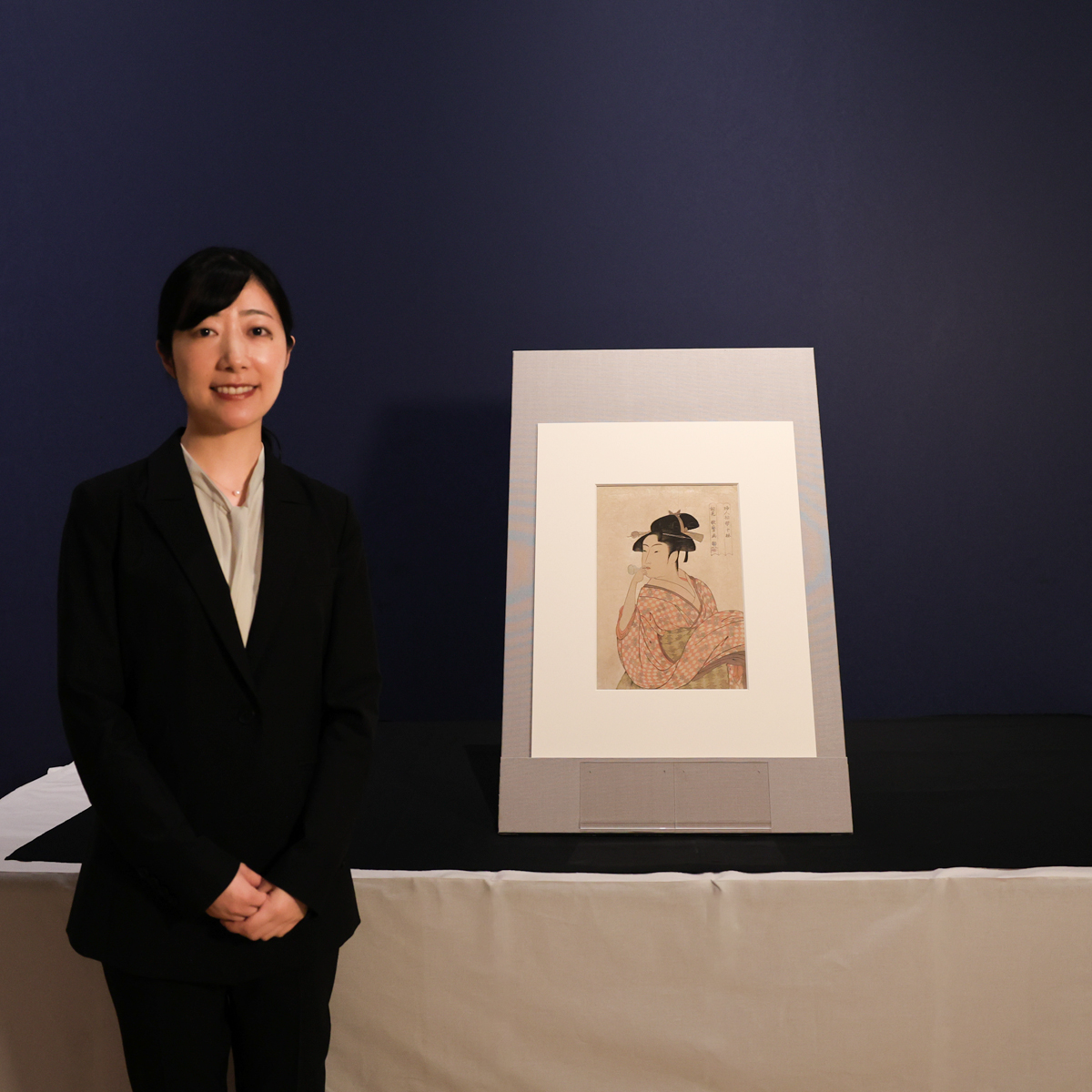 油性ペン点描画  絵画　 「歌姫」 予告】現在開催中の特別展「蔦屋重三郎」に関する調査において、歌麿の