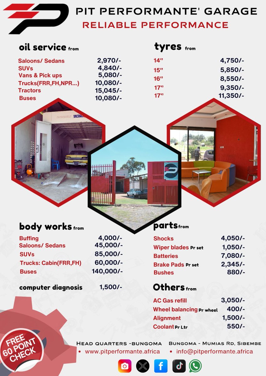 Wan Stan 🔰 (@stan_subru) on Twitter photo If you're a car owner in the Western region, visit <a href="/PitPerformante/">Pit Performanté Garage</a> for repair & maintenance services.
Book a FREE 60Point Car Check here: bit.ly/60point If you're a car owner in the Western region, visit <a href="/PitPerformante/">Pit Performanté Garage</a> for repair & maintenance services.
Book a FREE 60Point Car Check here: bit.ly/60point