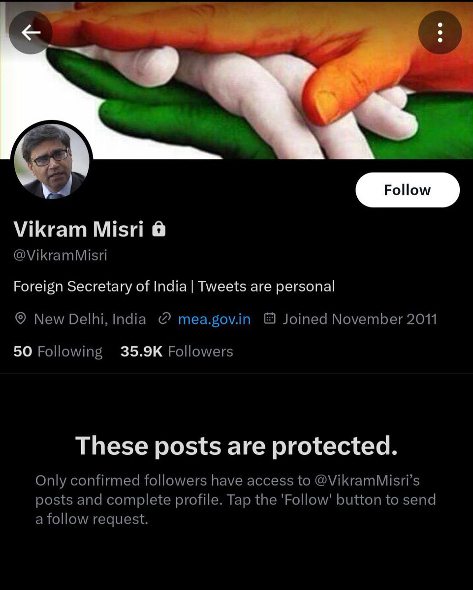 He is not a random guy

He is Foreign Secretary Vikram Misri 

He finally locked his account after RW targeted him and his daughters.

New India perhaps
