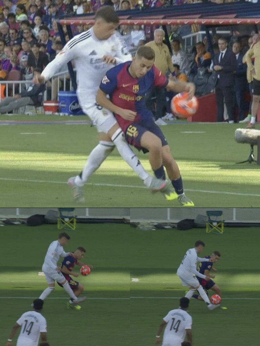 idextratime's tweet photo. Kesalahan fatal VAR dalam menganulir gol Fermín.

👉🏻 Tangan Fermín TIDAK memenuhi poin dalam peraturan untuk dianggap sebagai momen langsung (immediate) dan, oleh karena itu, bisa ditinjau ulang.

❌ ITU SEHARUSNYA GOL SAH.

📖 "Tidak dianggap pelanggaran jika terjadi penguasaan bola atau menggiring bola melewati lawan".

📝 @ArchivoVAR