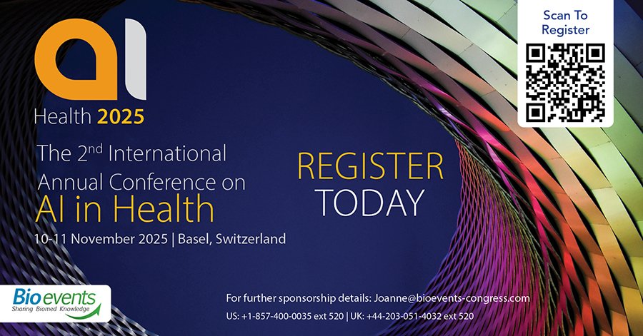 🧠 Register Now!
 #AiHealth2025
🗣️ Chaired by Enkelejda Miho and Erik Schkommodau
 📅 November 10–11, 2025
 📍 University of Applied Sciences and Arts Northwestern Switzerland FHNW – Muttenz, Basel
🔗 Register today at: ai-health2025.com