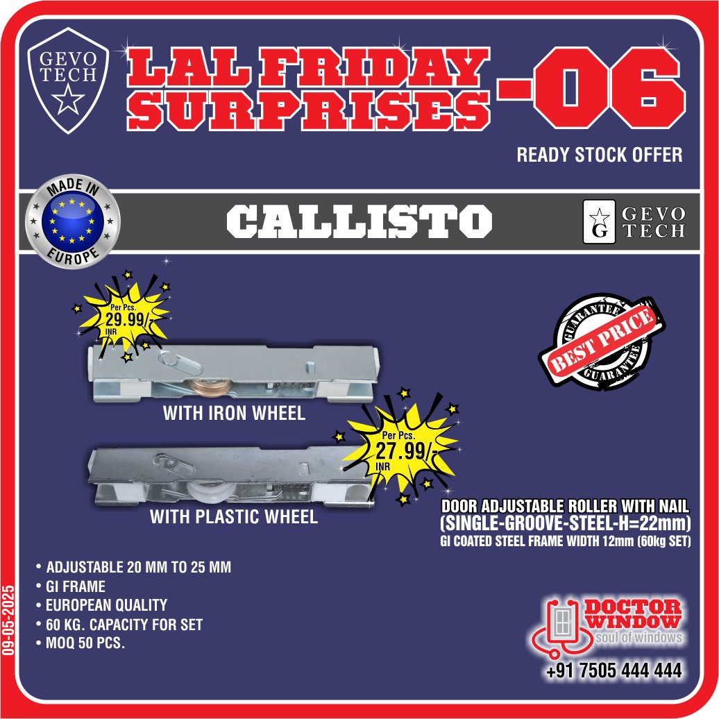 DOCTORWINDOW_IN's tweet image. GEVO TECH ISTANBUL STANDARD BASE HANDLE
GEVO TECH NOIDA COCKSPUR HANDLE
GEVO TECH MIAMI TOUCHLOCK 
GEVO TECH CALLISTO DOOR ROLLER 

#handle #premiumhandle #touchlock #doorroller #doctorwindow #soulofwindow #latestoffer #fridayoffer #newoffer #door #hardware #window