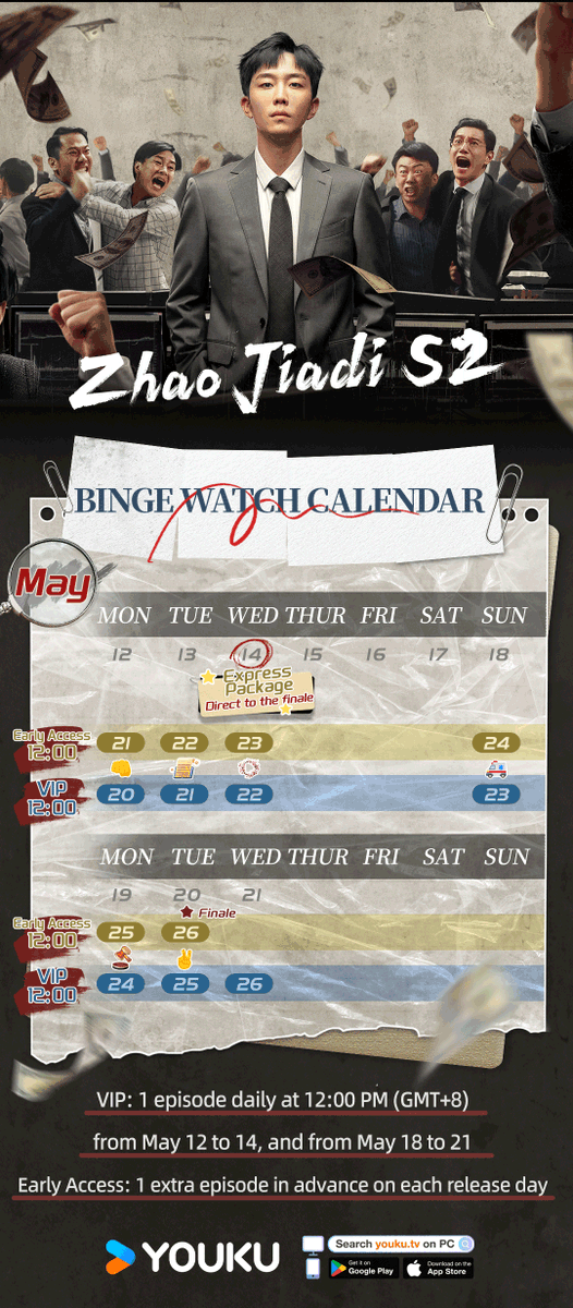 YoukuOfficial's tweet photo. #ZhaoJiadi2 New binge-watch calendar is here. The Express Package is coming soon. Zhao Jiadi #HePeng powers up for a comeback. Team up and fight back! We've got this!
#我叫赵甲第2 #贺鹏
#YOUKU #优酷 https://t.co/SLpEXhIKyY