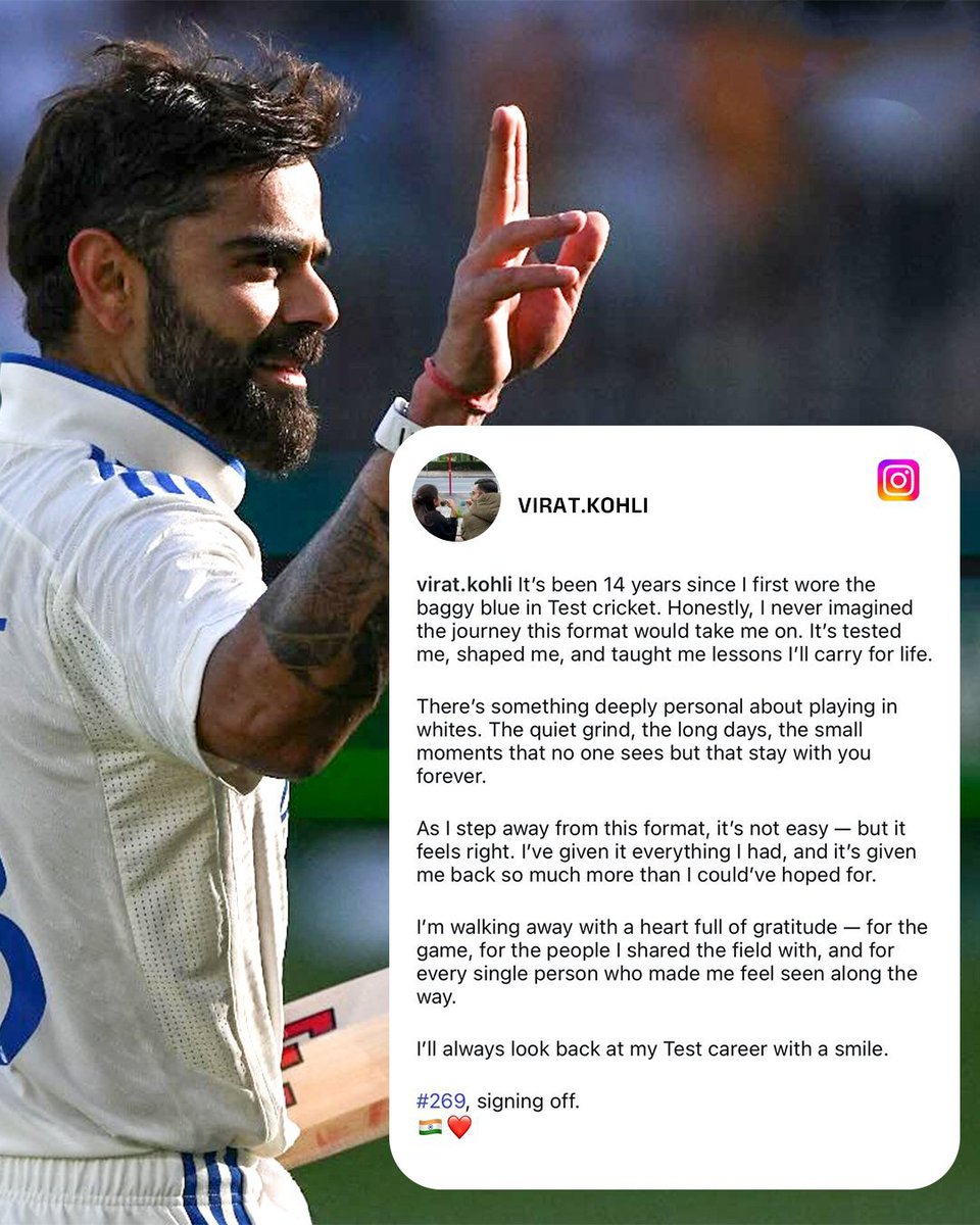 Test Cricket is dead now 💔
#ViratKohli𓃵 🇮🇳