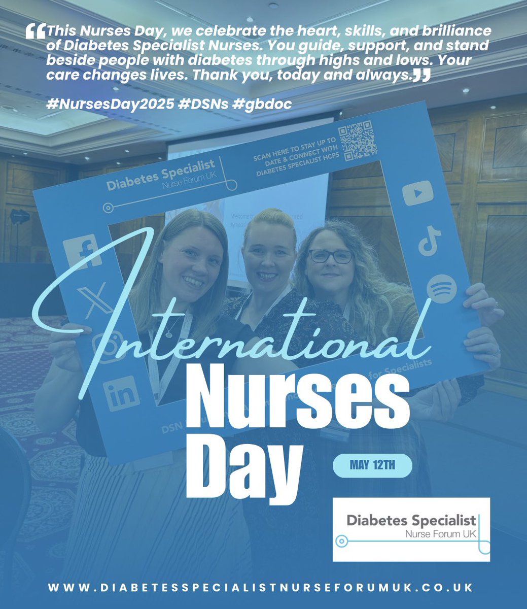 INTERNATIONAL NURSES DAY🩵

DSNs hold diabetes care together with incredible skill &amp; expertise across the UK, age range &amp; care settings

Our knowledge, advocacy, compassion, &amp; support, empowers people every day

Thankyou Team DSN- you’re awesome!🩵

#InternationalNursesDay2025