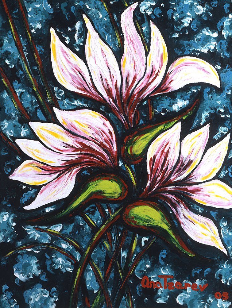 AnaTzarev's tweet photo. "As I paint my flowers, I feel the perfumed nights of tropics flow through my brush." ~Ana Tzarev~
Sky Lark (Strelitzia Nicolai) (detail), 122 x 91 cm, acrylic on canvas, 2005
#fineart #contemporarypainting #flowerpainting #creaction #acrylicpainting https://t.co/BtOHEawtbn