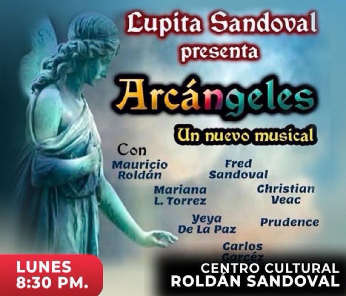 ¡Vámonos al teatro! 

Gana un pase doble para #Arcángeles este lunes 12 de mayo a las 8:30 pm  en el Centro Cultural Roldán Sandoval; RT y ❤️ comenta tu nombre completo, dirección y alcaldía del recinto, nombre del productor y de 3 ángeles. 😇 ¡Suerte!