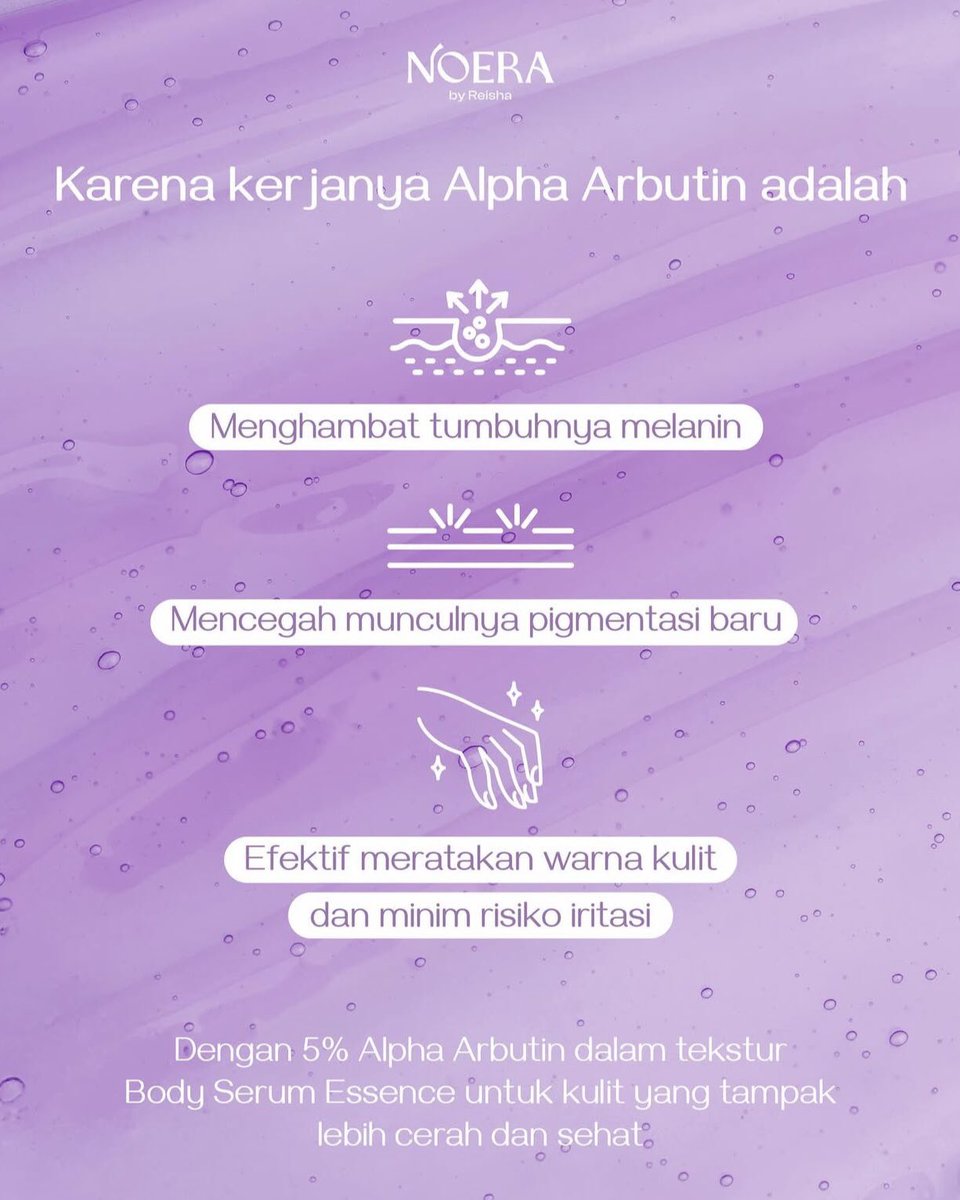 Pakai bodycare tiap hari, tapi belang dan hiperpigmentasi masih betah di kulit?💔
Mungkin yang kamu butuhkan bukan lotion biasa, tapi Body Serum Essence dengan kandungan aktif 3 turunan hidrokuinon (Alpha Arbutin, Alpha &amp; Chromabright) dan Mengandung 5% Alpha Arbutin✨
