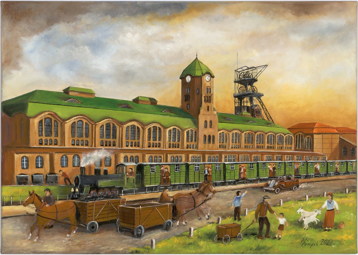 Marian Knapik,  rodowity Ślązak, związany z <a href="/miasto_katowice/">Miasto Katowice</a> od urodzenia. Pierwszy obraz namalował w 1983 roku dla rodziców, który stanowi pamiątkę rodzinną. Obecnie związany z Grupą Janowską.

🖼 Marian Knapik, „Jedzie Balkan po Nikiszu”, 2022