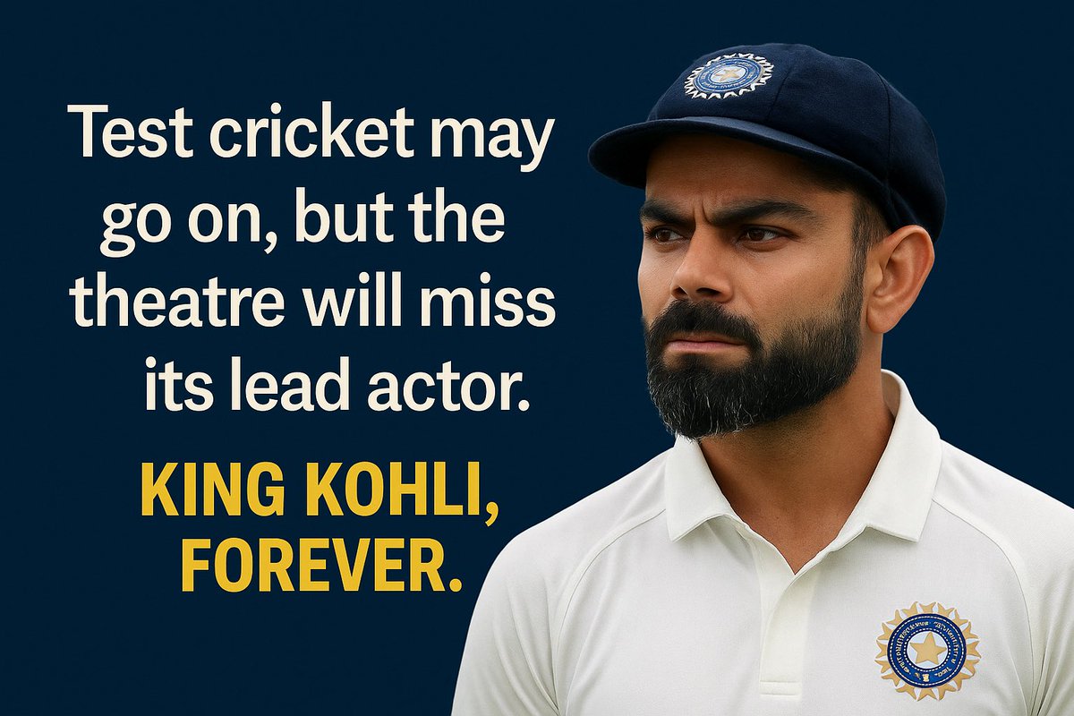 The_Anomaly_men's tweet image. Test cricket, you had your Kohli era. Cherish it.
#ViratKohli