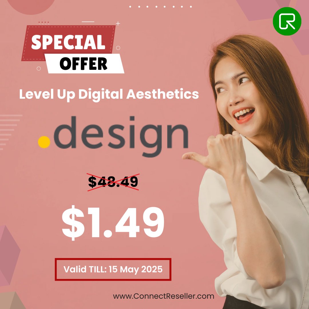 ConnectReseller (@connectreseller) on Twitter photo Flash Sale Alert!
Upgrade your brand’s style with a .design domain – just $1.49 till 15 May 2025!
Level up digital aesthetics while it lasts! Visit connectreseller.com/domain/design/
<a href="/TLD/">Top Level Design</a>
#DesignYourDomain #DotDesign #FlashSale #DomainDeals #ConnectReseller #ConnectReseller #WebIdentity Flash Sale Alert!
Upgrade your brand’s style with a .design domain – just $1.49 till 15 May 2025!
Level up digital aesthetics while it lasts! Visit connectreseller.com/domain/design/
<a href="/TLD/">Top Level Design</a>
#DesignYourDomain #DotDesign #FlashSale #DomainDeals #ConnectReseller #ConnectReseller #WebIdentity