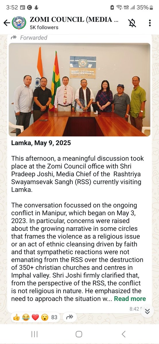 When the #Manipurviolence began, #Kuki-Zo propagandists portrayed an attack on Christian community by Hindu Meiteis, even taking their narrative to the European Union to present themselves as religious victims. Now, they want to distance the conflict from religion—how ironic.