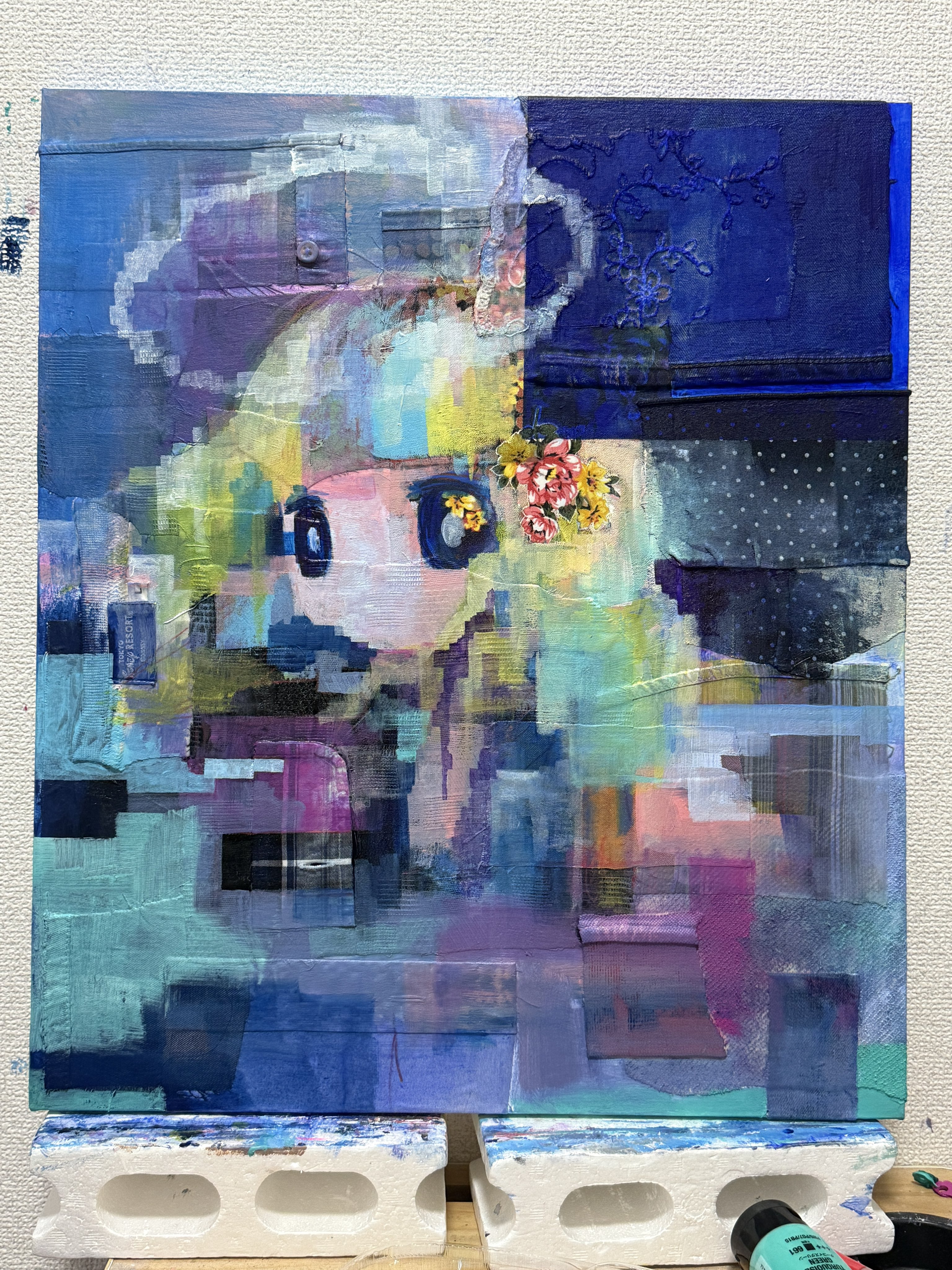 現代アートサワダ モコ『iconoclasm』アクリル絵具 0118X