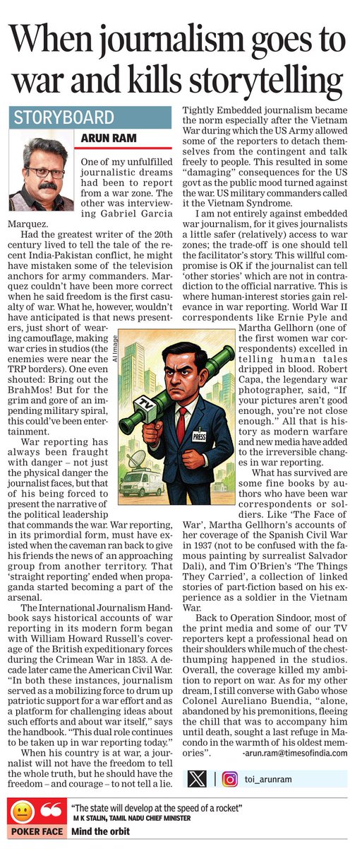 Read this insightful and interesting piece by Arun Ram in The Times of India, May 12, 2025