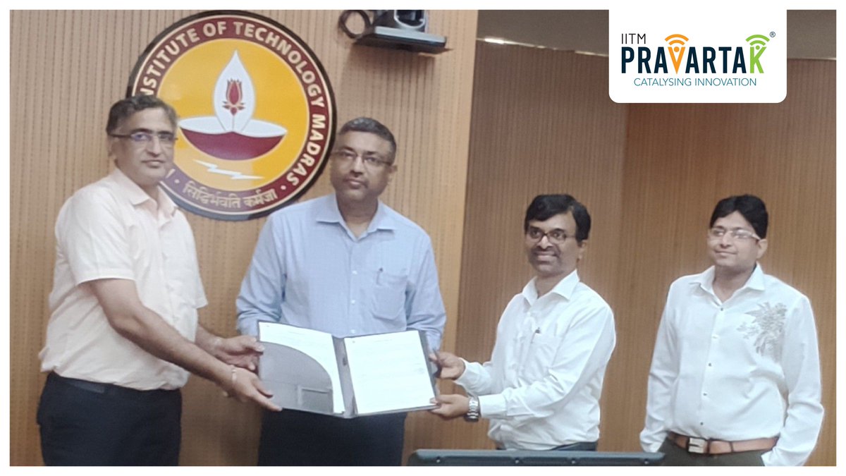 IITM Pravartak (@iitmpravartak) on Twitter photo ๐๐๐I ๐๐ง๐ โโ๐๐๐๐ ๐๐ซ๐๐ฏ๐๐ซ๐ญ๐๐ค ๐๐๐๐ก๐ง๐จ๐ฅ๐จ๐ ๐ข๐๐ฌ ๐
๐จ๐ฎ๐ง๐๐๐ญ๐ข๐จ๐ง have signed a Letter of Intent to promote ๐๐ก๐๐ซ๐๐ญ๐๐, in the august presence of Shri S Krishnan, Secretary, MeitY, Government of India
<a href="/stpiindia/">STPI</a> | <a href="/iitmadras/">IIT Madras</a> | <a href="/GoI_MeitY/">Ministry of Electronics & IT</a> ๐๐๐I ๐๐ง๐ โโ๐๐๐๐ ๐๐ซ๐๐ฏ๐๐ซ๐ญ๐๐ค ๐๐๐๐ก๐ง๐จ๐ฅ๐จ๐ ๐ข๐๐ฌ ๐
๐จ๐ฎ๐ง๐๐๐ญ๐ข๐จ๐ง have signed a Letter of Intent to promote ๐๐ก๐๐ซ๐๐ญ๐๐, in the august presence of Shri S Krishnan, Secretary, MeitY, Government of India
<a href="/stpiindia/">STPI</a> | <a href="/iitmadras/">IIT Madras</a> | <a href="/GoI_MeitY/">Ministry of Electronics & IT</a>
