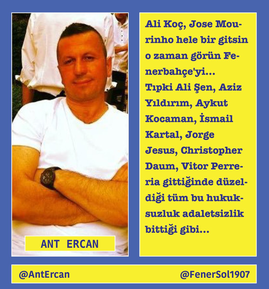 ALİ KOÇ GİDECEK DERTLER BİTECEK...

✔️ Türkiye'de futbola adalet gelecek.

✔️ Gs'li futbolculara artık hak ettiklerinde kartlar çıkacak.

✔️ Gs Teknik Direktörü saha kenarından parmak sallayamayacak küfür edemiyecek.

✔️ Karaborsa iddiaları, formanın arkasına yazdırılan illegal