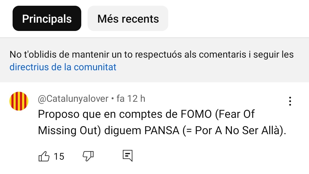 Estan passant grans coses als comentaris de yt del que no surti d'aquí: