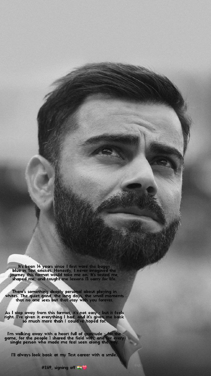 One of the GreaTest of the game retired from GreaTest format.
💔
#ViratKohli𓃵 #Virat #ViratKohliretirement #kingkohli